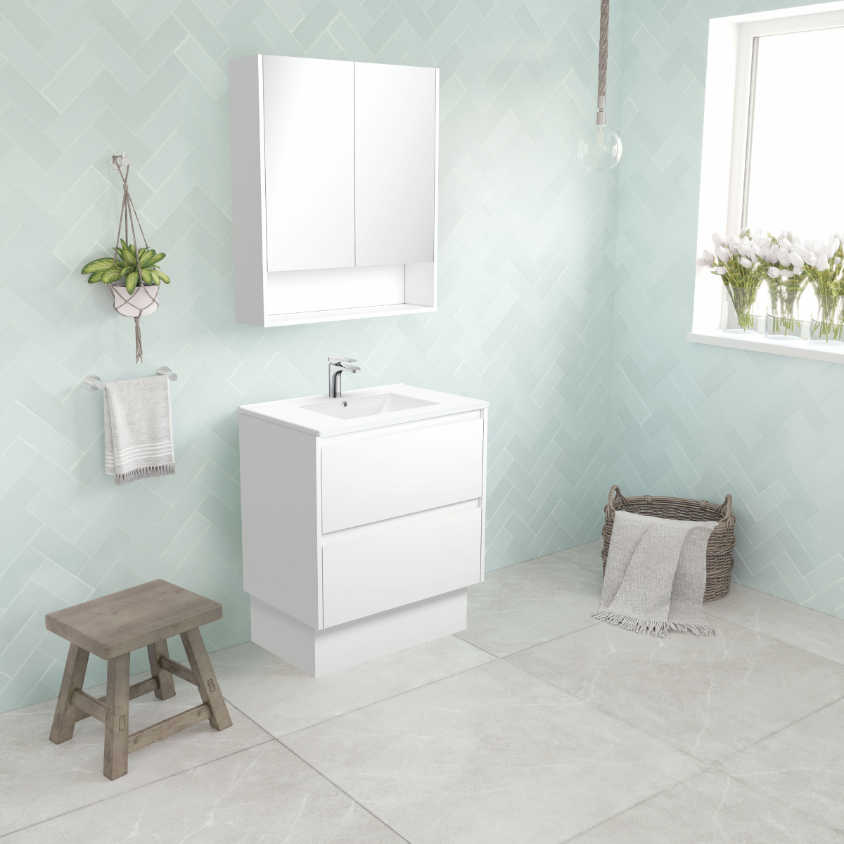 Fienza LED Mirror Cabinet with Display Shelf