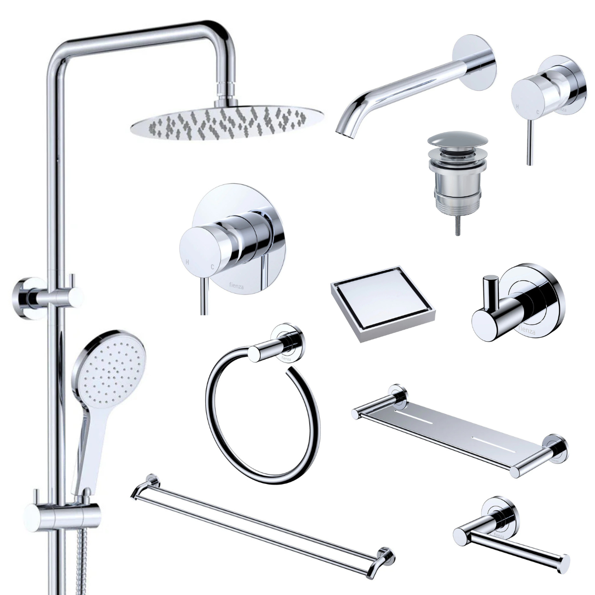 Fienza Kaya Bathroom 10 Piece Package – Chrome