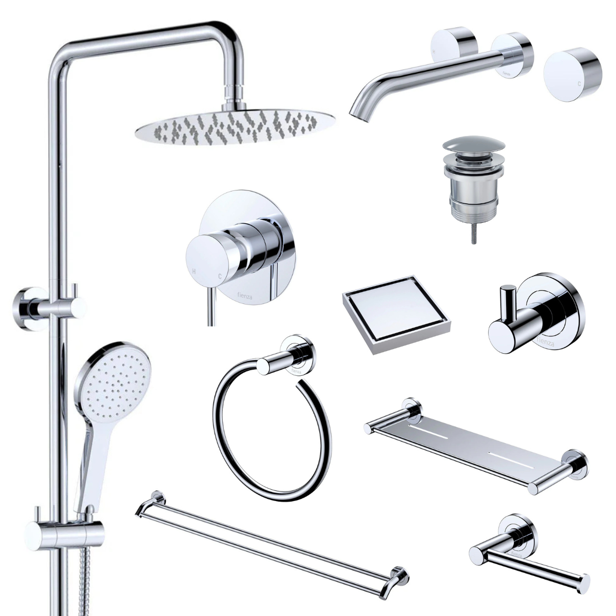 Fienza Kaya Bathroom 10 Piece Package – Chrome