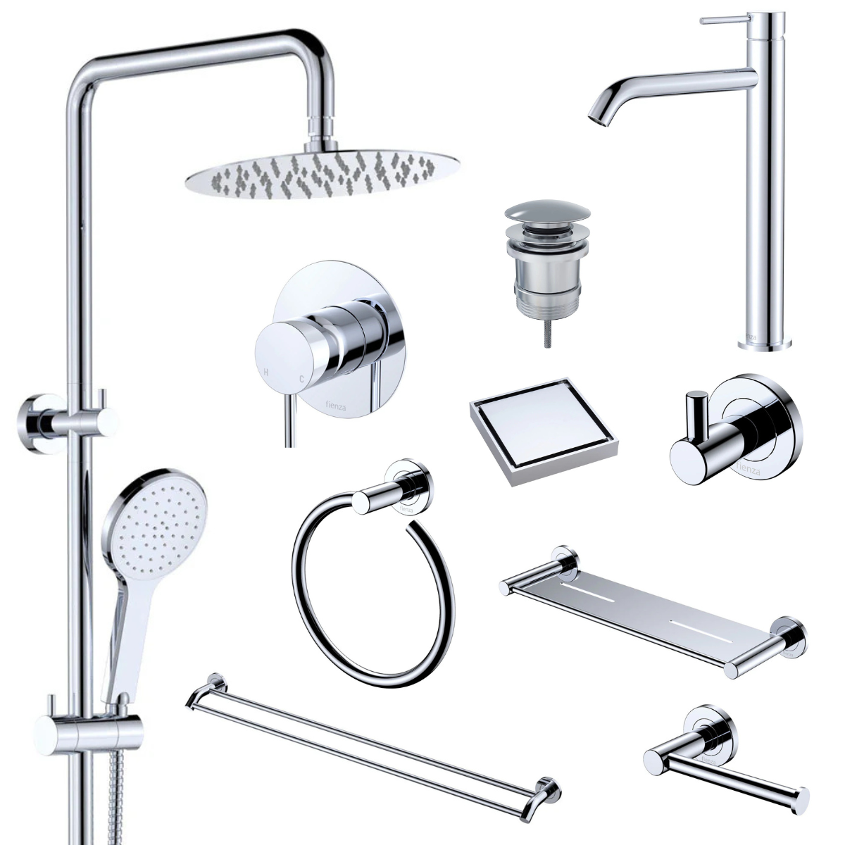 Fienza Kaya Bathroom 10 Piece Package – Chrome