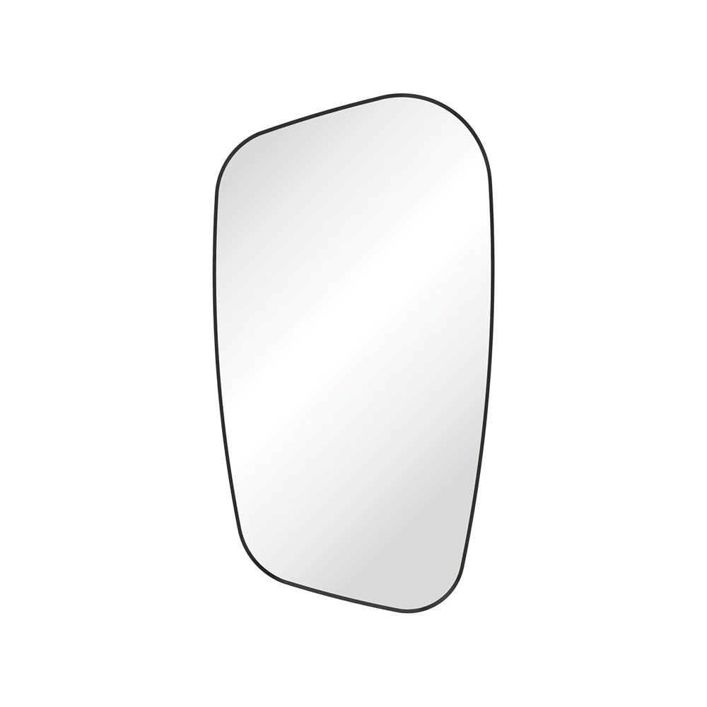 Capriccio Matte Black Asymmetrical Framed Mirror