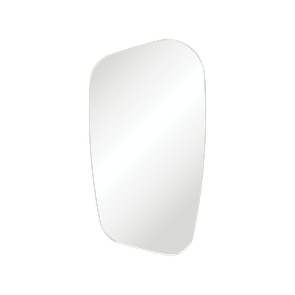 Capriccio Matte White Asymmetrical Framed Mirror