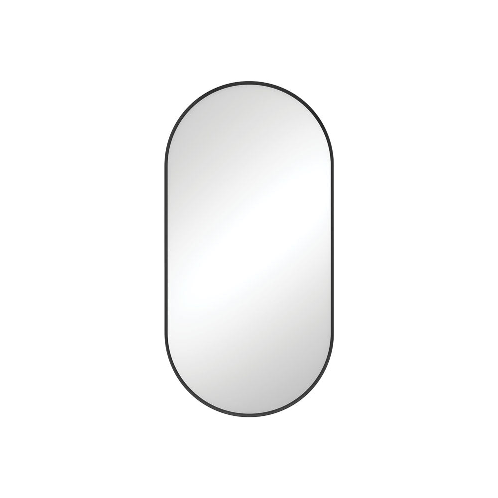 Empire Matte Framed Mirror, 450 x 900mm, Matte Black