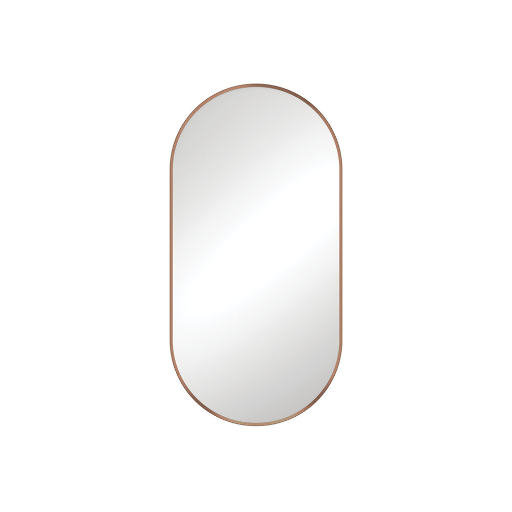 Empire Matte Framed Mirror, 450 x 900mm, Brushed Copper