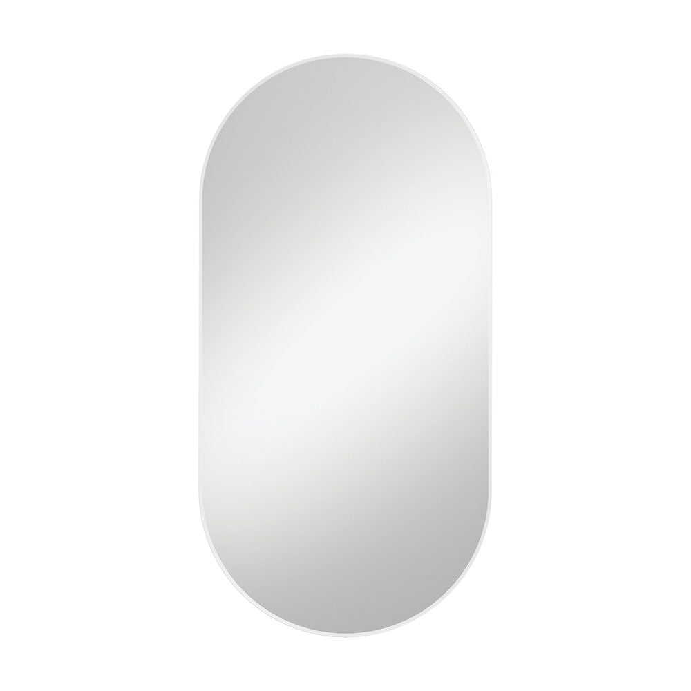 Empire Matte Framed Mirror, 600 x 1200mm, Matte White
