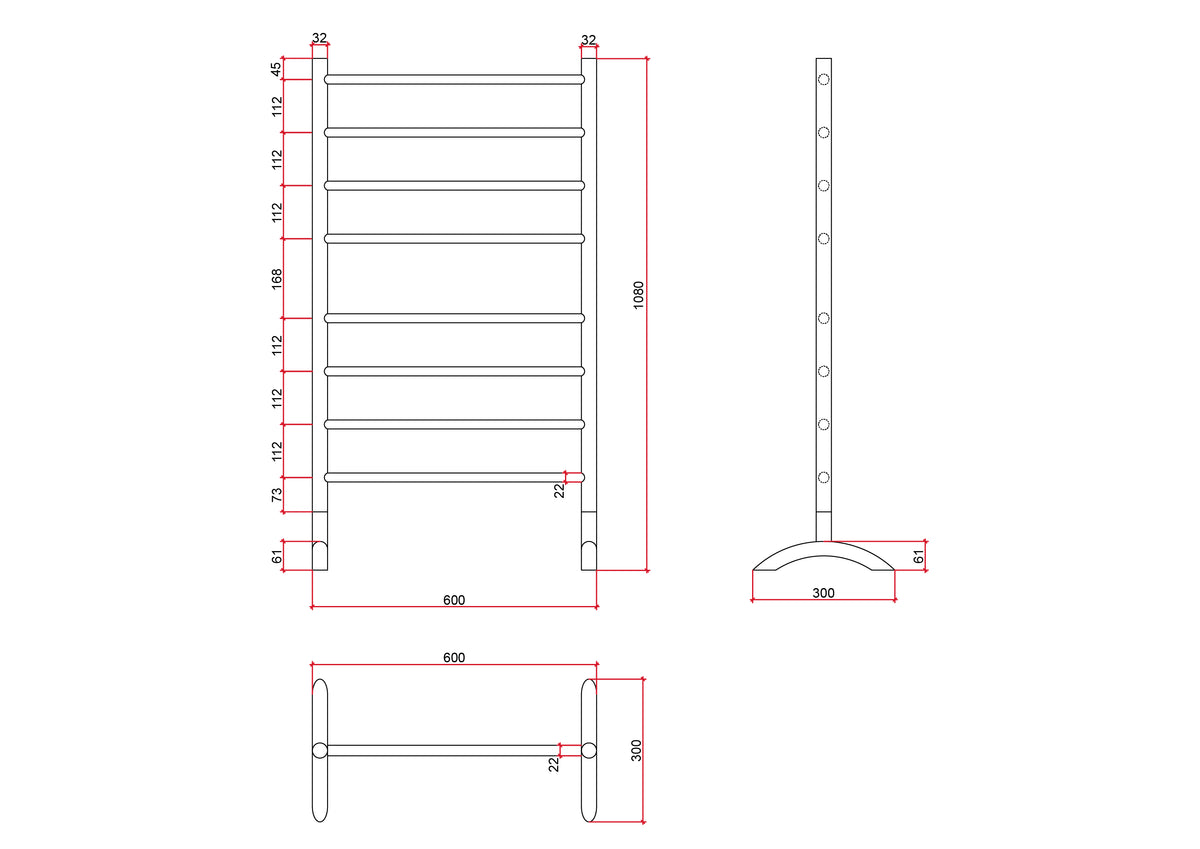 Thermorail Free Standing Straight/Round 8 Bars
