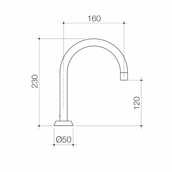 Caroma G Series+ Hob Basin Outlet - 160mm