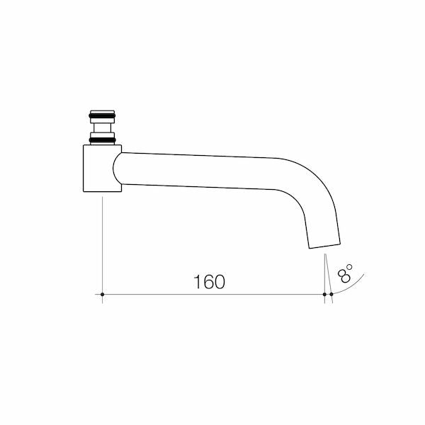 Caroma G Series+ Underslung Wall Sink Outlet - 160mm (Lead Free)