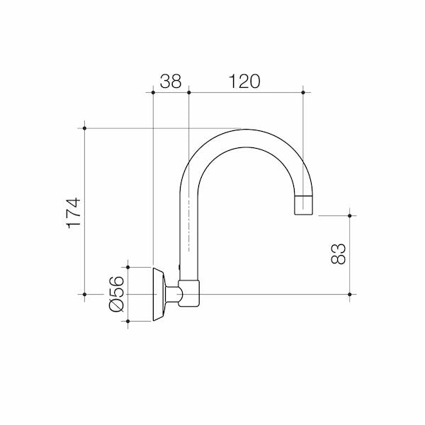 Caroma G Series+ Wall Basin Outlet - 120mm