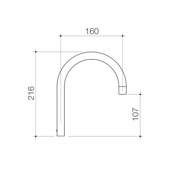 Caroma G Series+ Exposed Sink Outlet - 160mm (Lead Free)