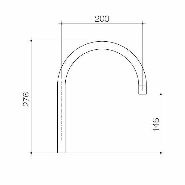 Caroma G Series+ Exposed Sink Outlet - 200mm (Lead Free)