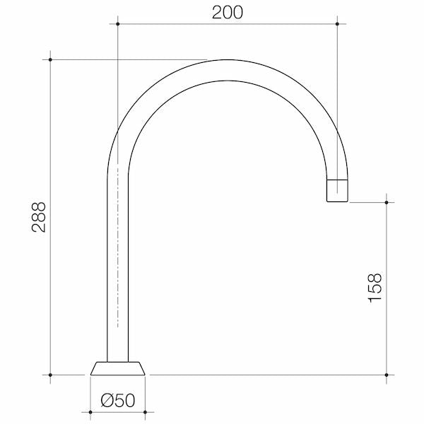 Caroma G Series+ Hob Sink Outlet - 200mm