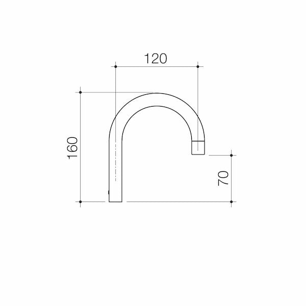 Caroma G Series+ Exposed Hob Basin Outlet - 120mm (Lead Free)