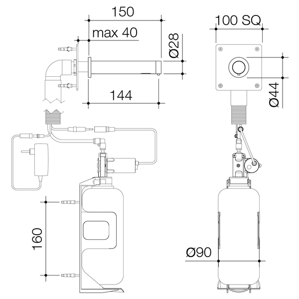 Caroma G Series Electronic Hands-Free Wall Soap Dispenser