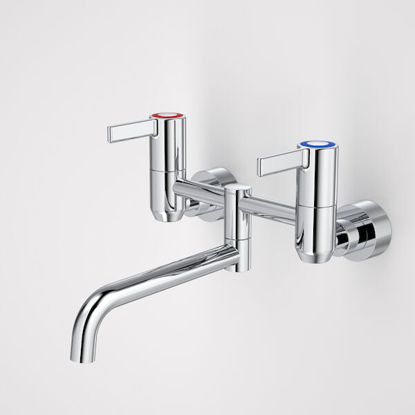 Caroma G Series+ Underslung Exposed Wall Sink Set (200mm outlet + 150mm handles) - Lead Free