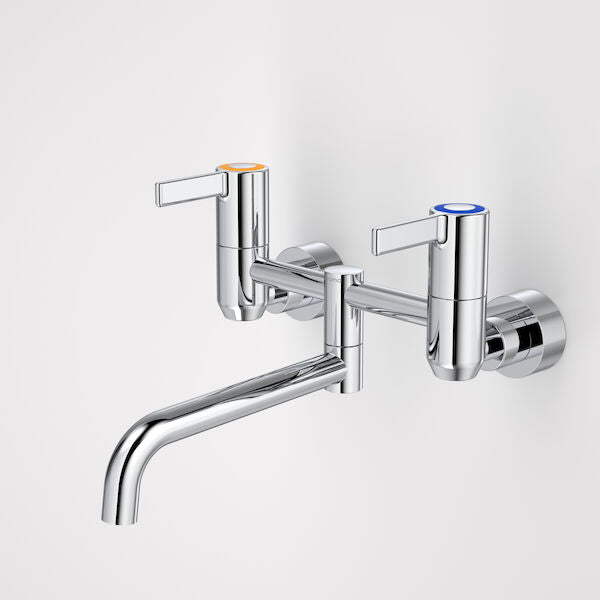 Caroma G Series+ Underslung Exposed Wall Sink Set (200mm outlet + 150mm handles) - Lead Free