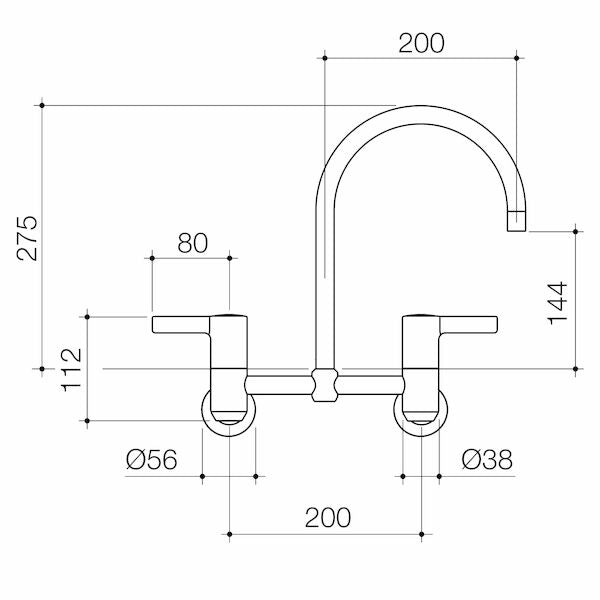 Caroma G Series+ Exposed Wall Sink Set (160mm outlet + 150mm handles) - Lead Free