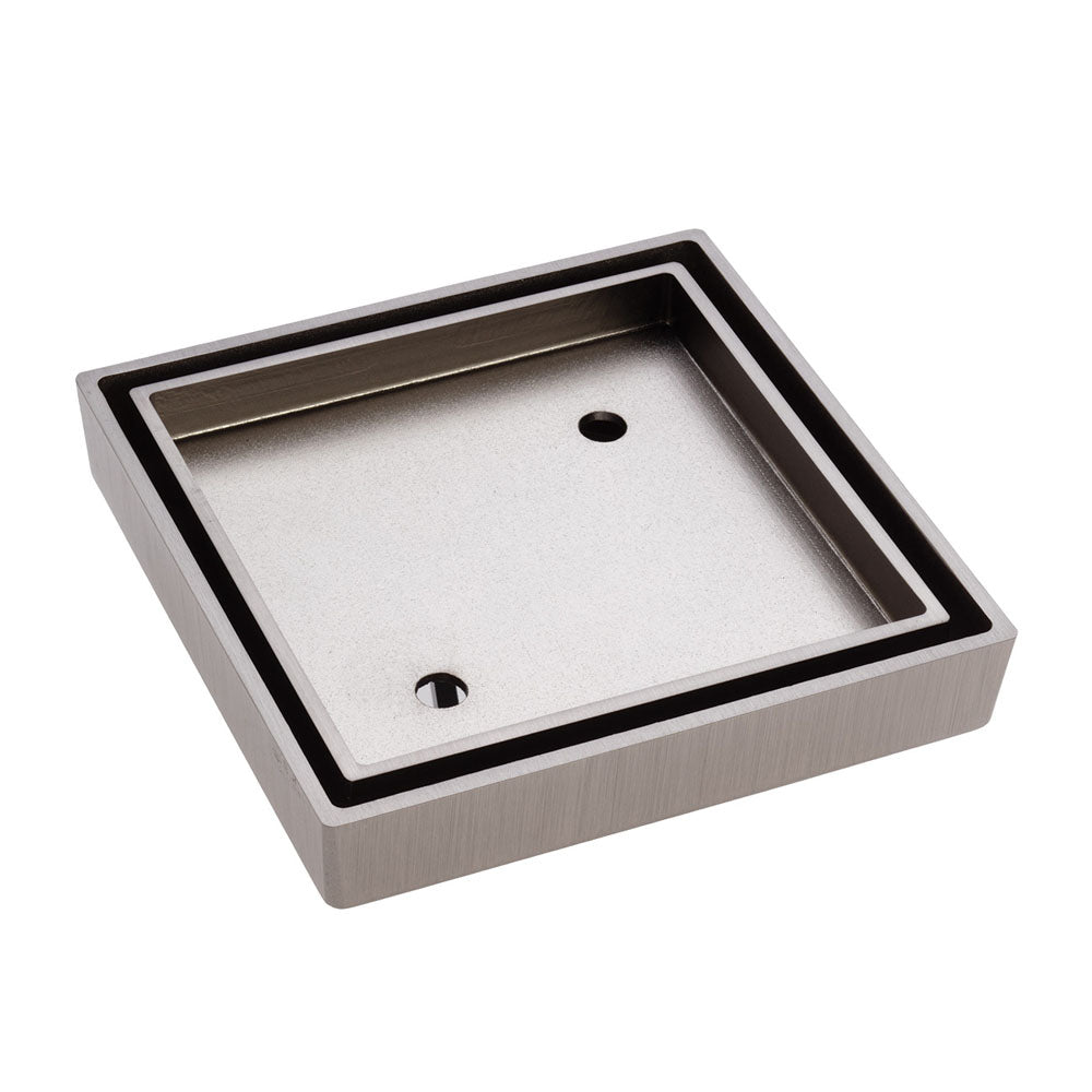 Fienza Square Tile Bed Floor Waste, 90mm Outlet - Brushed Nickel
