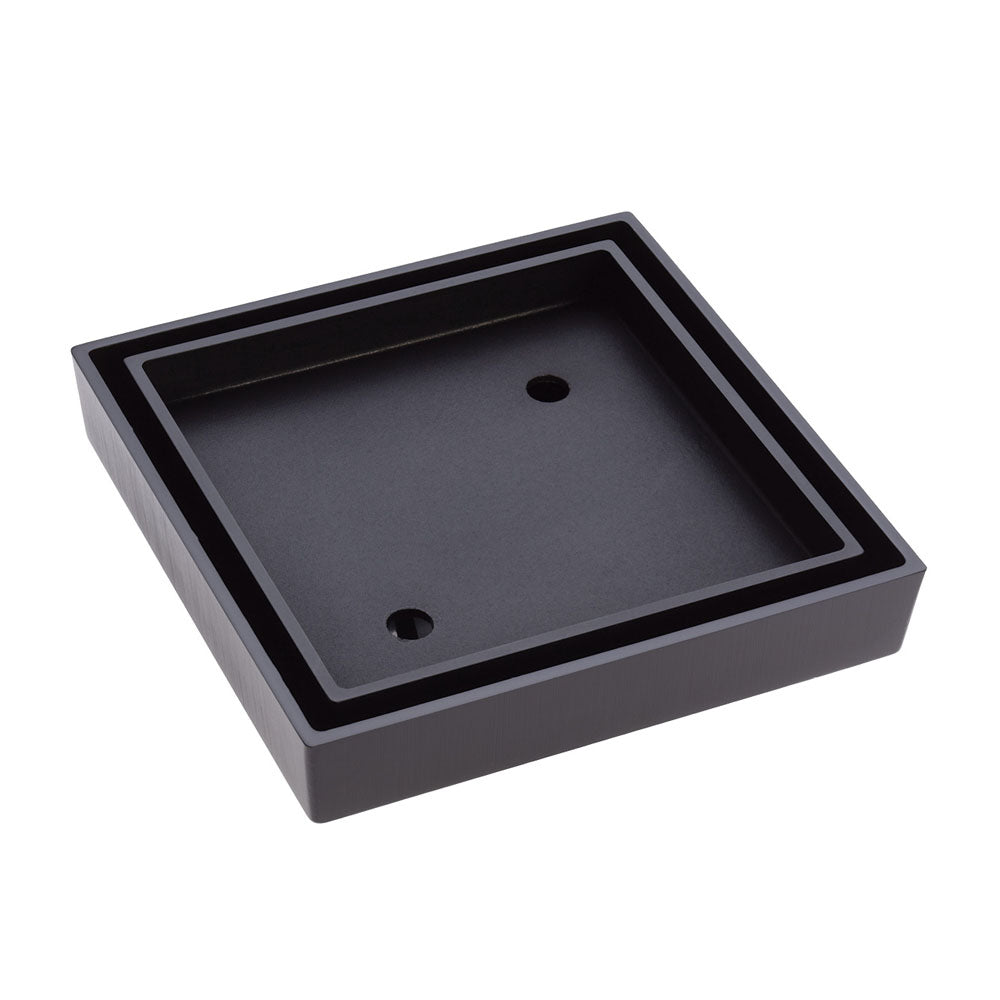 Fienza Square Tile Bed Floor Waste, 75mm Outlet - Matte Black