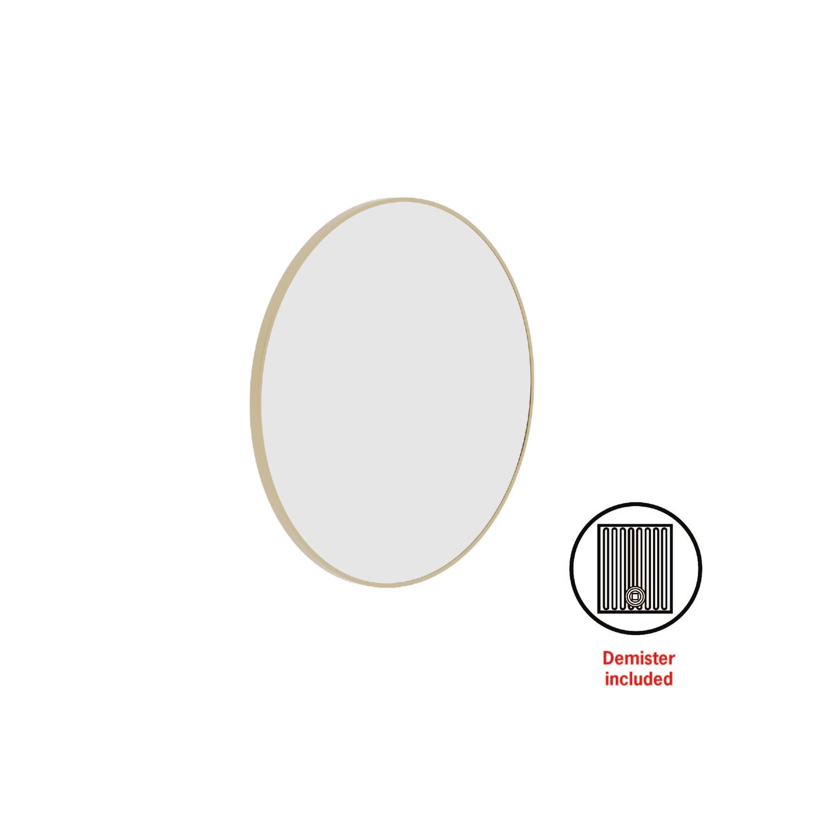 Georgia Round Gold Framed Mirror - Includes Mirror Demister