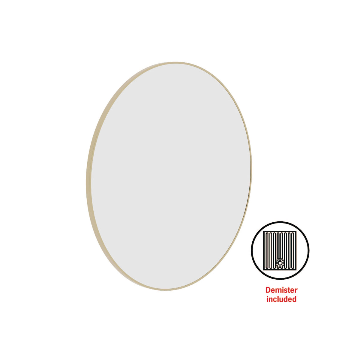 Georgia Round Gold Framed Mirror - Includes Mirror Demister