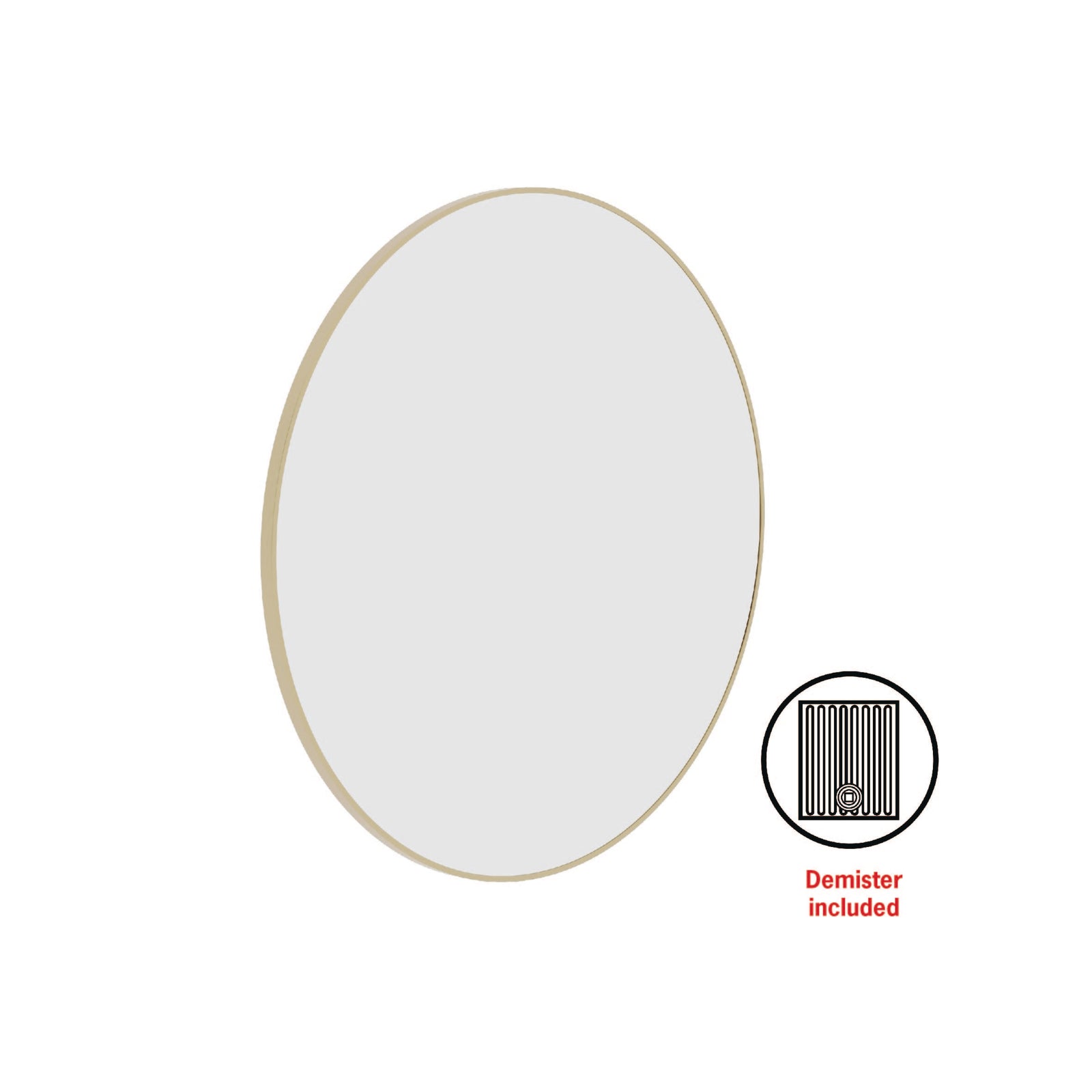 Georgia Round Gold Framed Mirror - Includes Mirror Demister