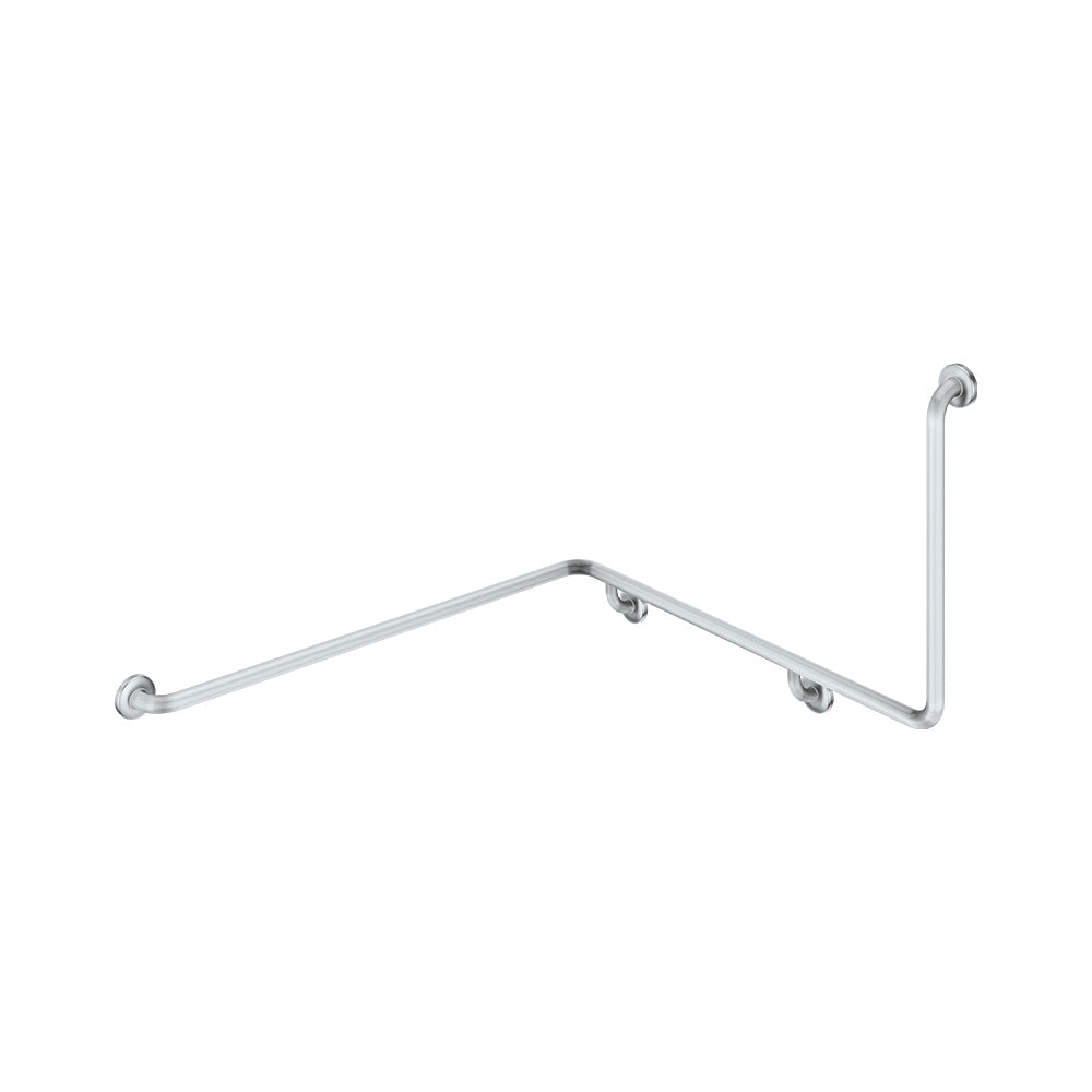 90° Accessible Left-Hand Wrap Around Grab Rail, Stainless Steel