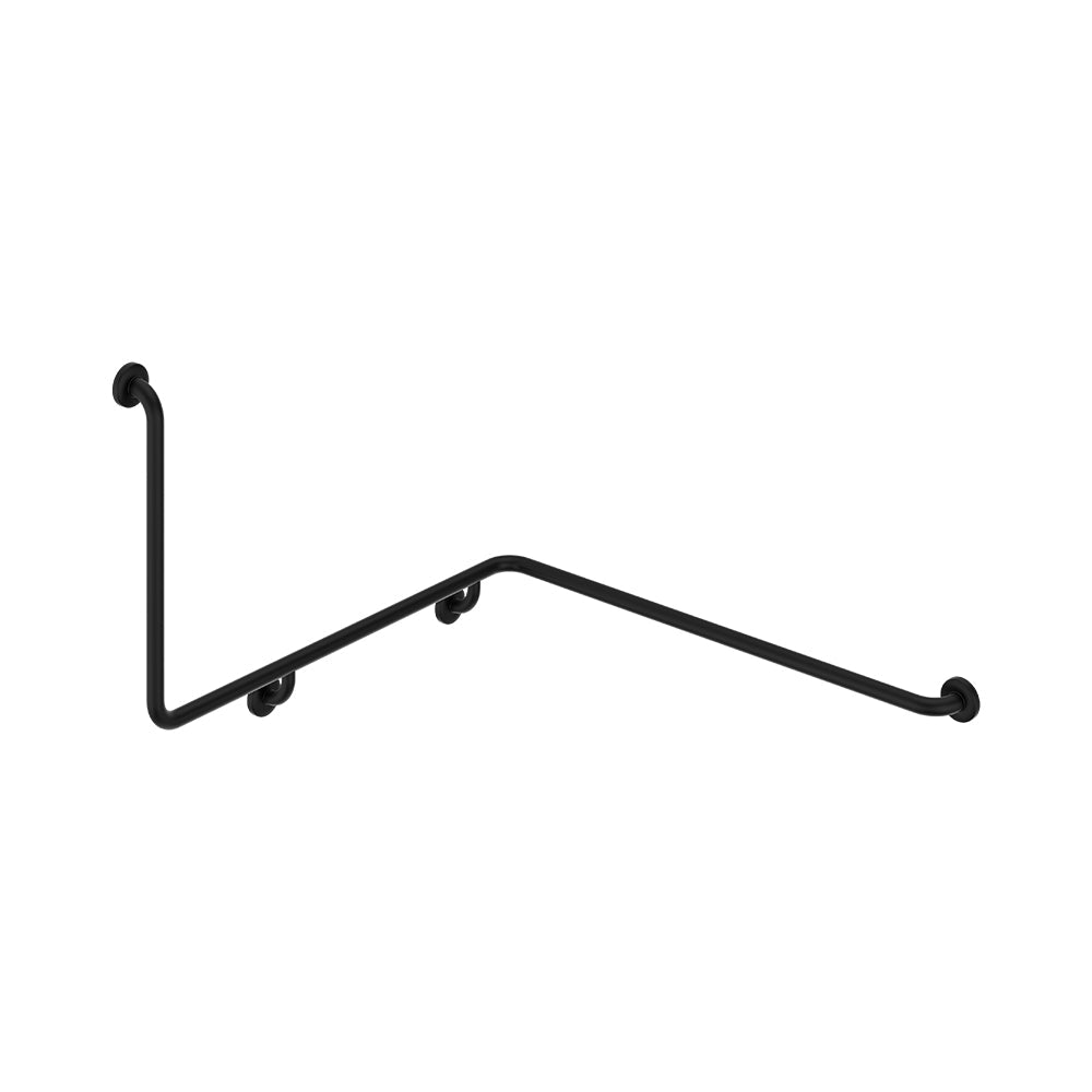 Fienza 90° Accessible Right-Hand Wrap Around Grab Rail - Matte Black