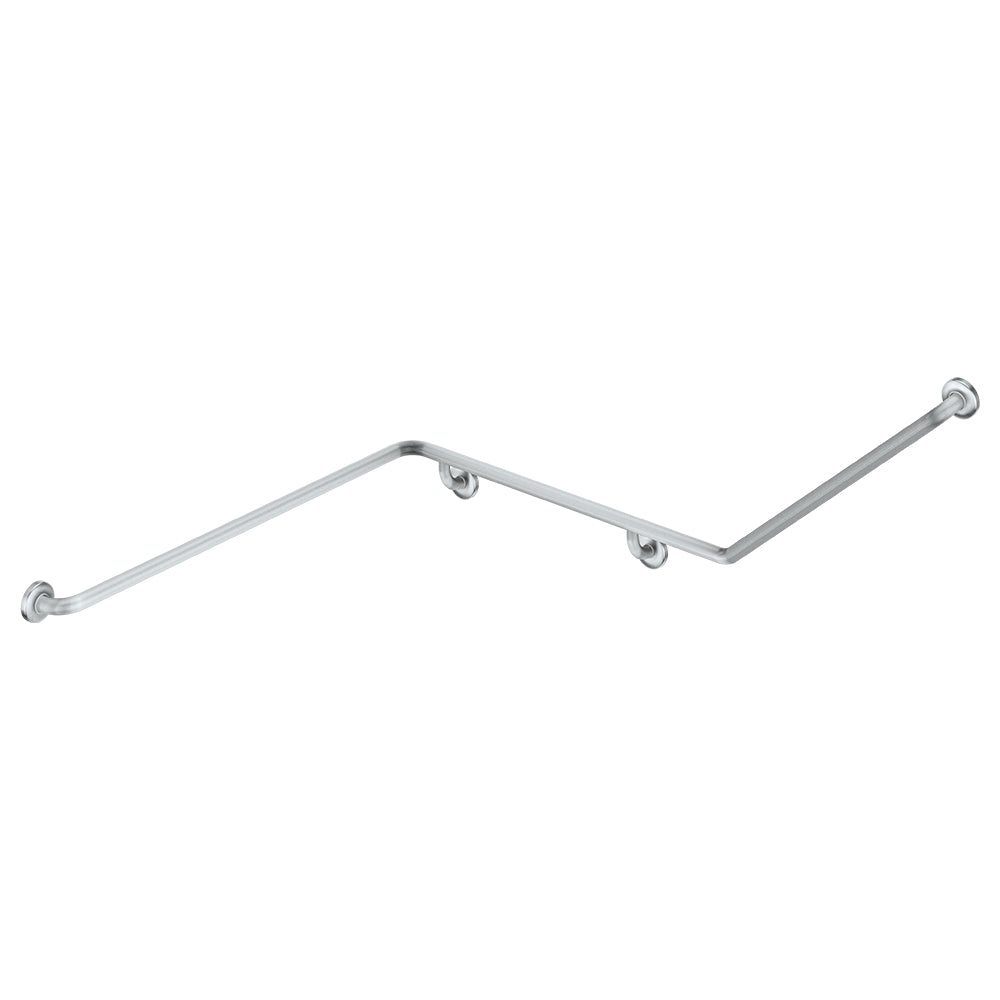 Fienza 140° Accessible Left-Hand Grab Rail - Stainless Steel