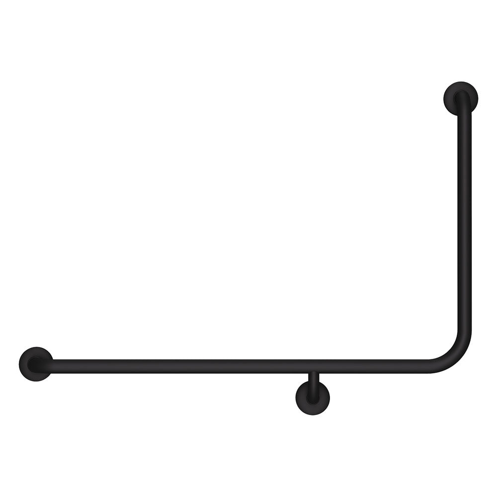 90° Accessible Care Left-Hand Grab Rail, Matte Black