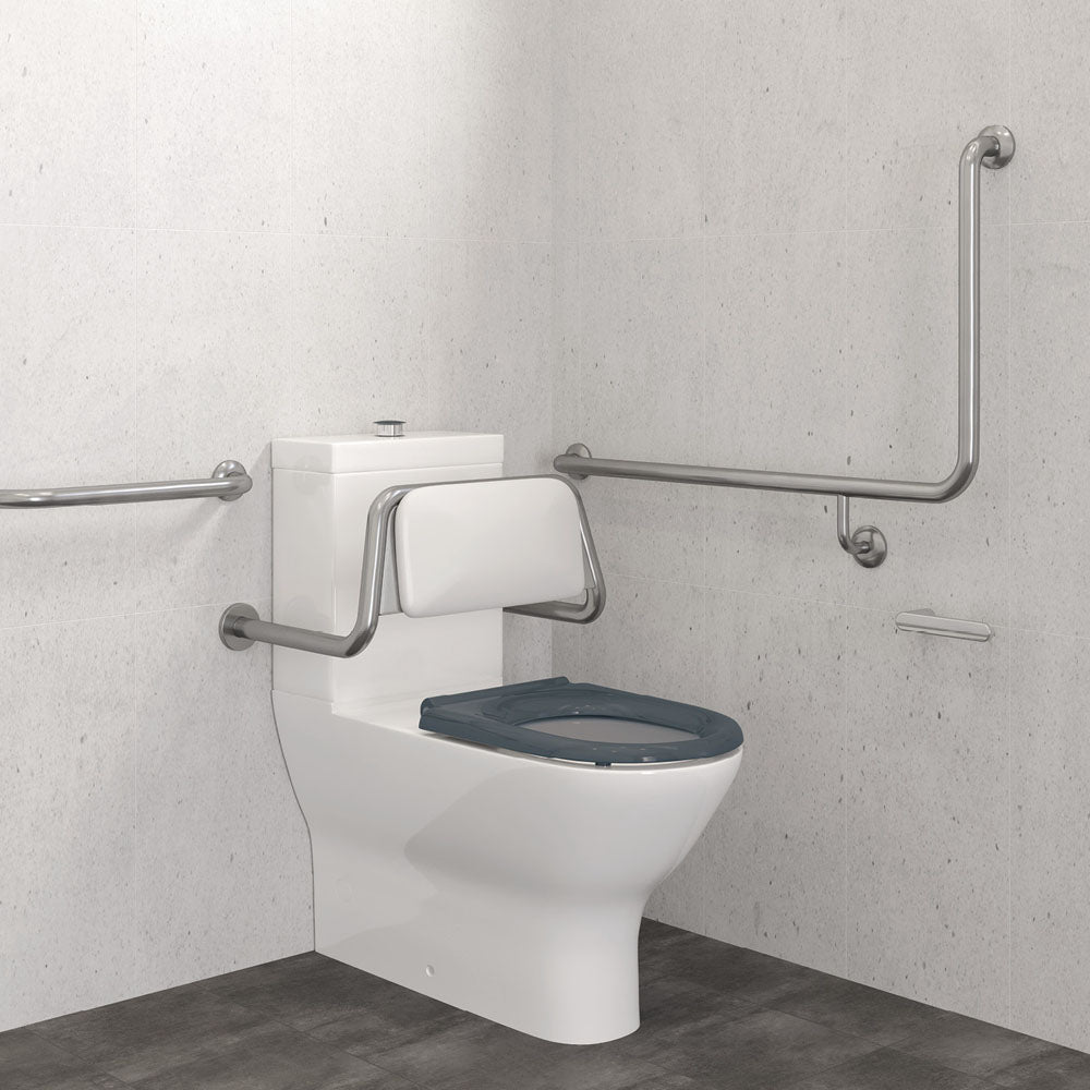 90° Accessible Care Left-Hand Grab Rail, Stainless Steel