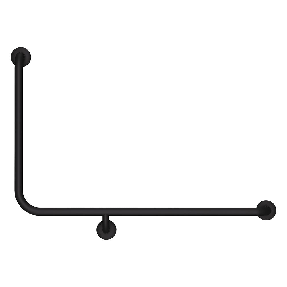 90° Accessible Care Right-Hand Grab Rail, Matte Black