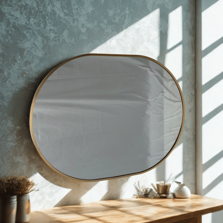 Gold Framed Oval Wall Mirror – 60 x 120cm Classic Decorative Design
