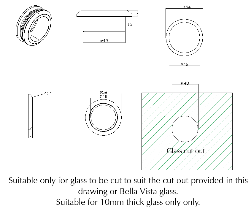 Bella Vista Shower Screen Handle Ring