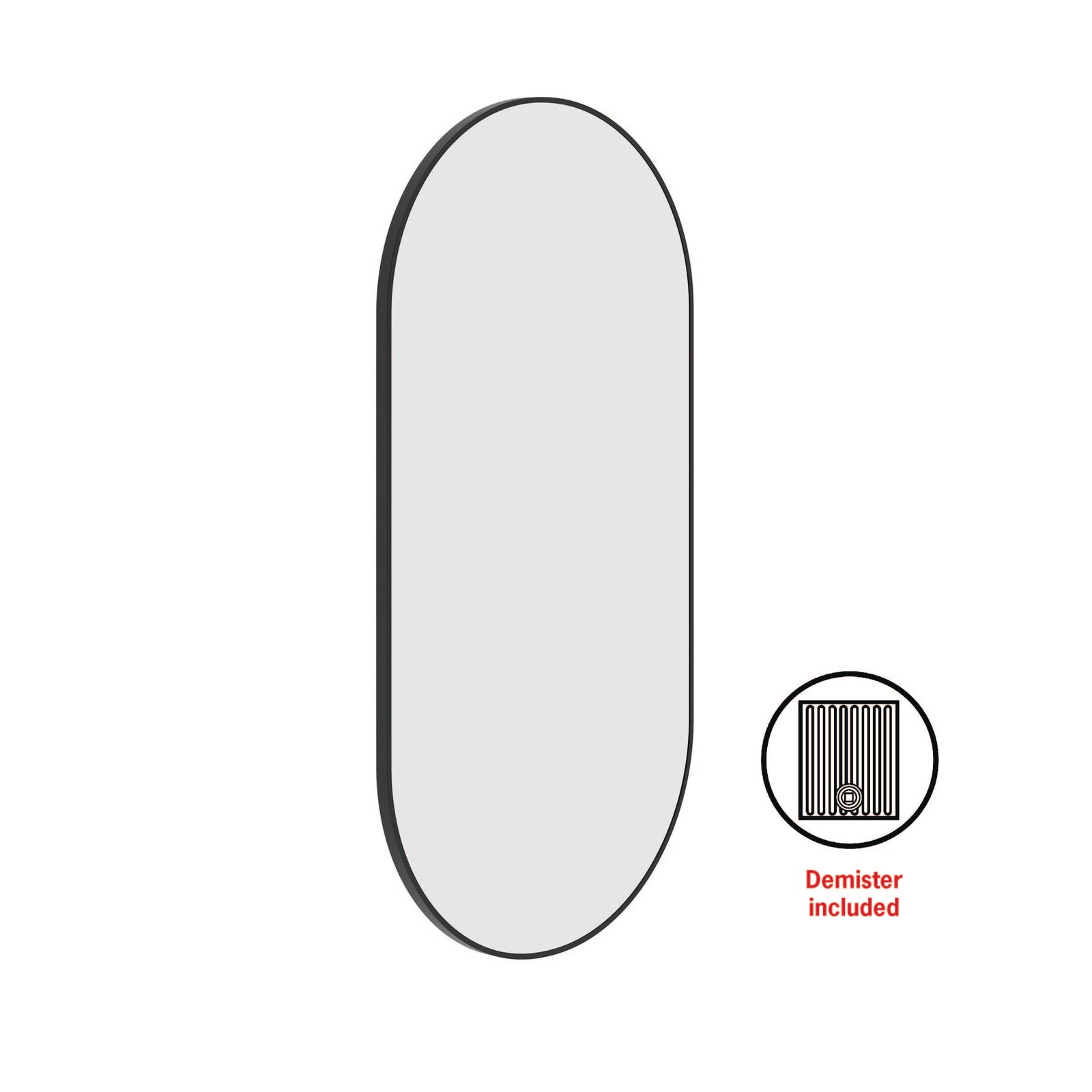 Havana Pill Black Framed Mirror - Includes Mirror Demister