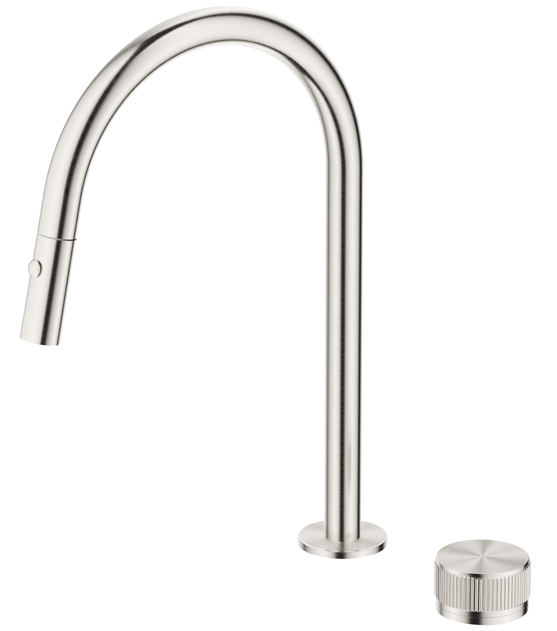 Bella Vista Mica Fluted Pull-Out Hob Mixer Set - Brushed Nickel