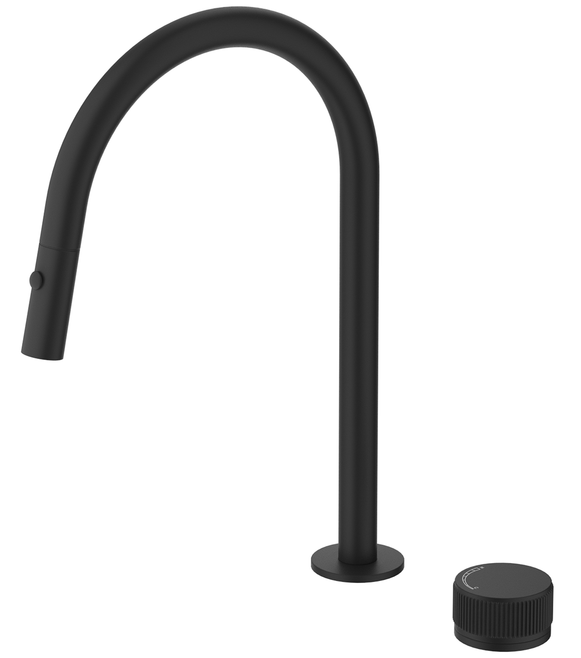 Bella Vista Mica Fluted Pull-Out Hob Mixer Set - Black
