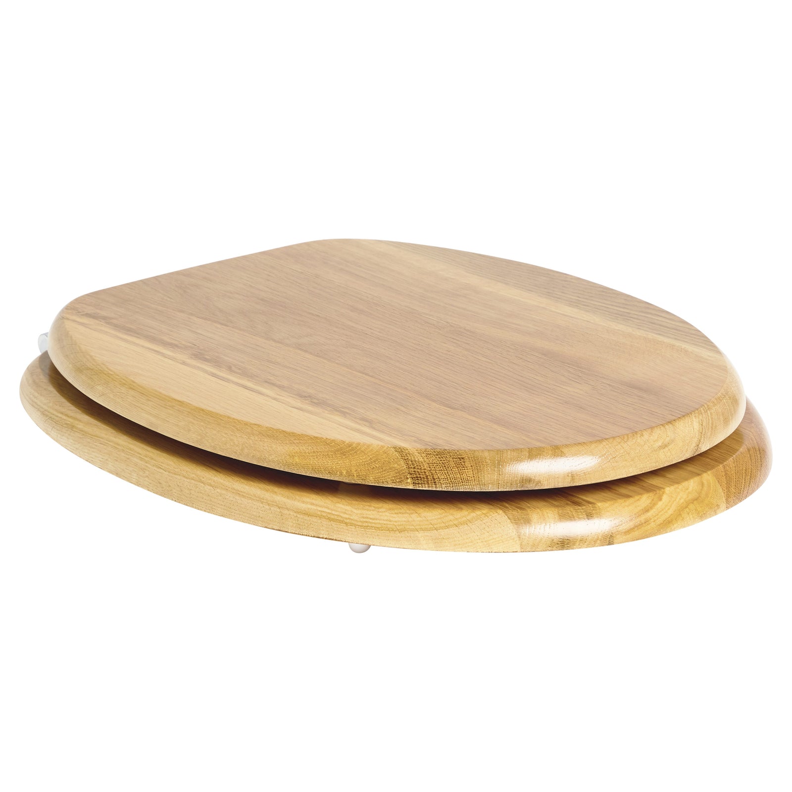 Johnson Suisse Timber Toilet Seat with Chrome Hinge - Mahogany