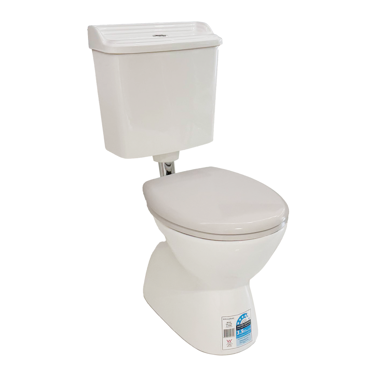 Johnson Suisse Colonial Deluxe S Trap Toilet Suite with White Seat