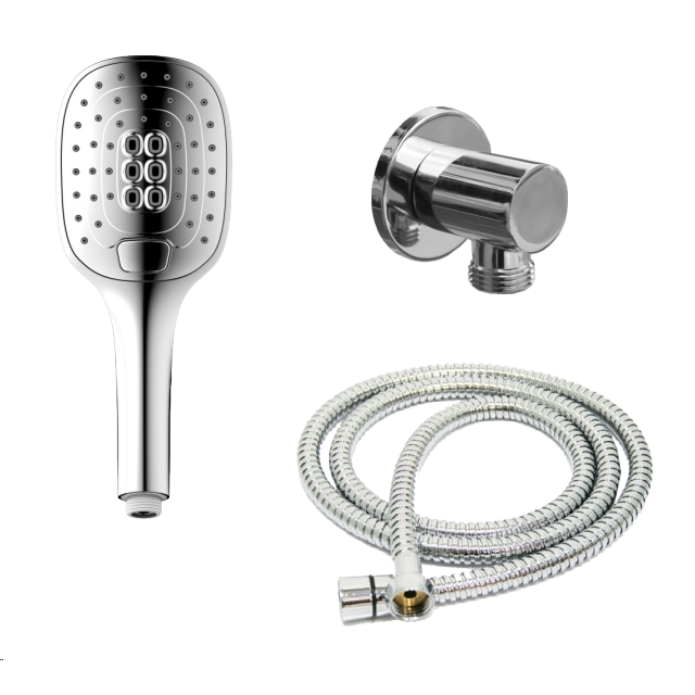 Johnson Suisse Ferla 3 Function Hand Shower Set with Backflow Prevention