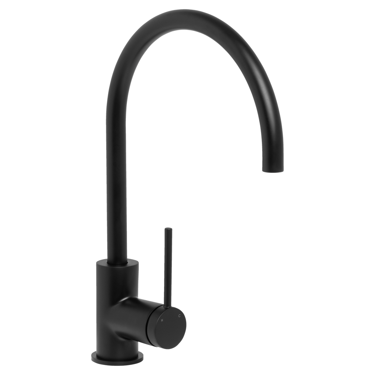 Johnson Suisse Venezia Gooseneck Sink Mixer Lead Free - Matte Black