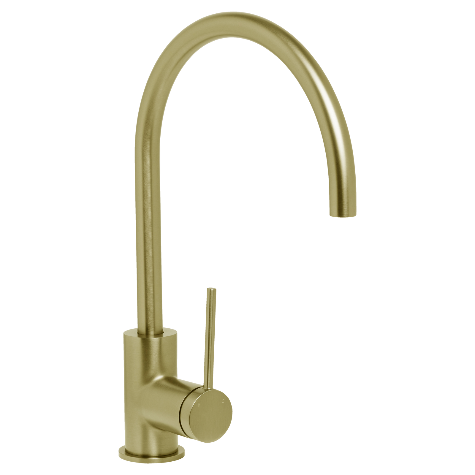 Johnson Suisse Venezia Gooseneck Sink Mixer Lead Free - Brushed Brass
