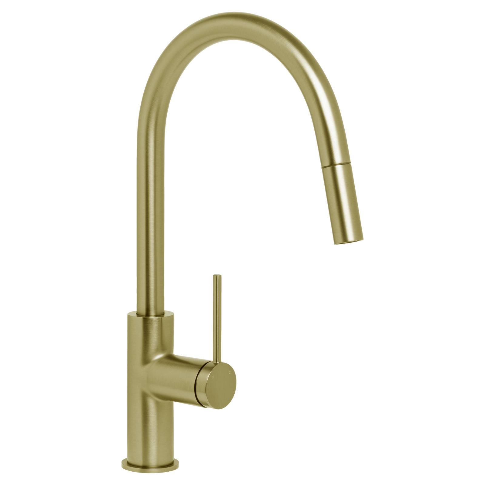 Johnson Suisse Venezia Gooseneck Pull Out Sink Mixer Lead Free - Brushed Brass