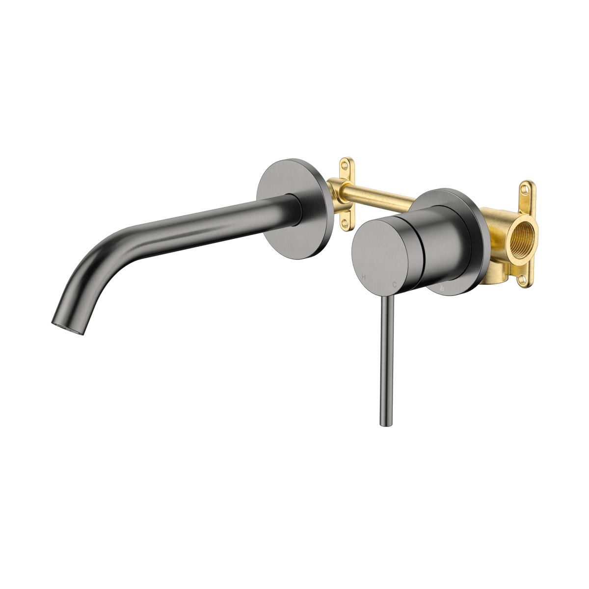 Johnson Suisse Venezia Wall Basin & Bath Mixer Kit Lead Free - Gun Metal