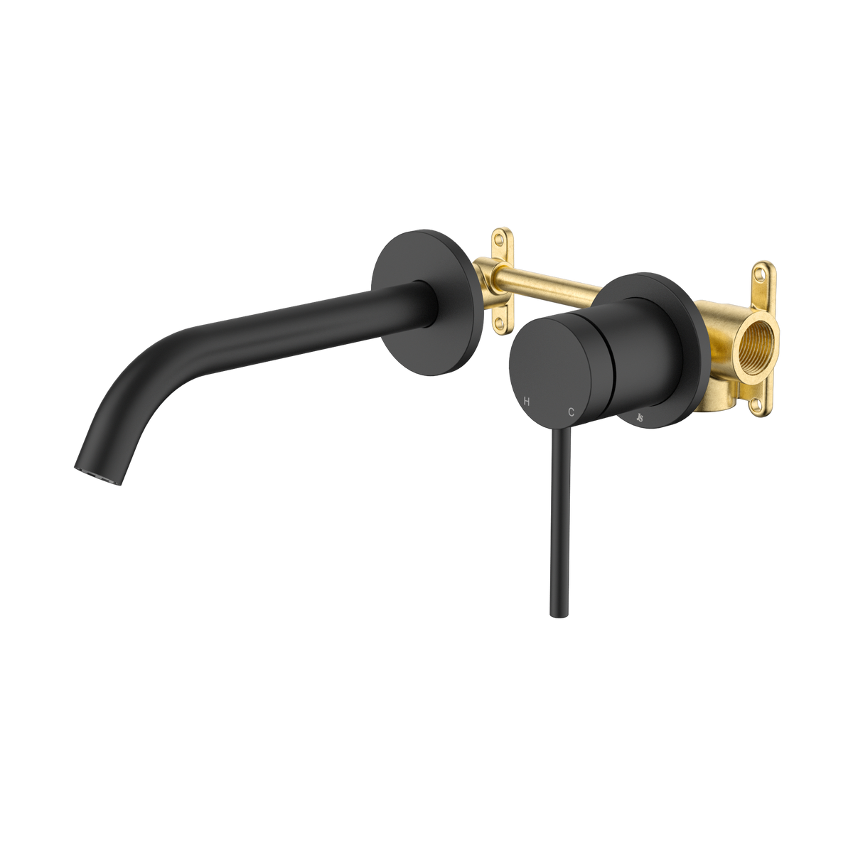 Johnson Suisse Venezia Wall Basin & Bath Mixer Kit Lead Free - Matte Black