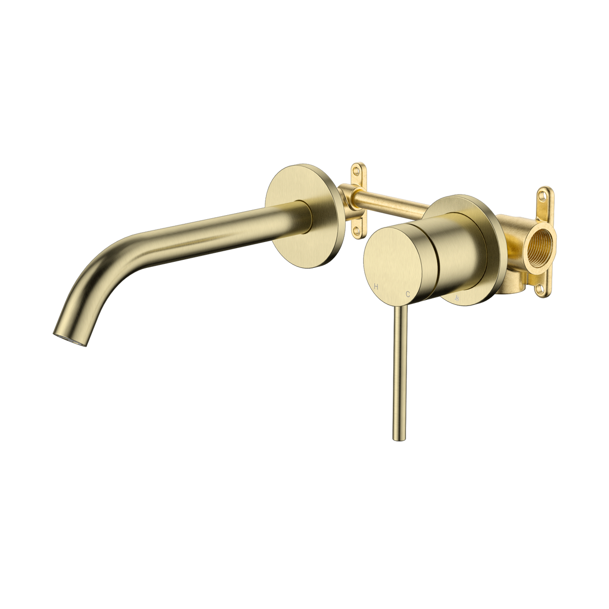 Johnson Suisse Venezia Wall Basin & Bath Mixer Kit Lead Free - Brushed Brass