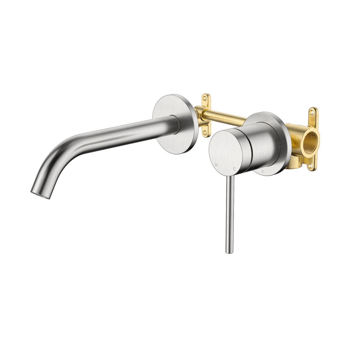 Johnson Suisse Venezia Wall Basin & Bath Mixer Kit Lead Free - Brushed Nickel II
