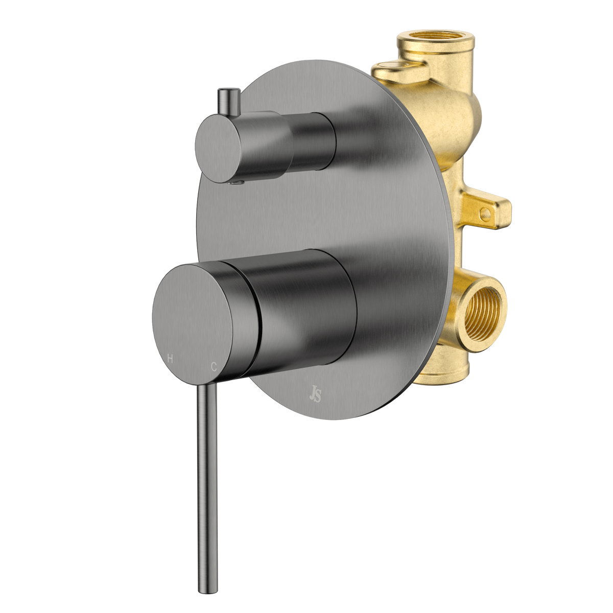 Johnson Suisse Venezia Shower Mixer with Diverter Kit - Gun Metal