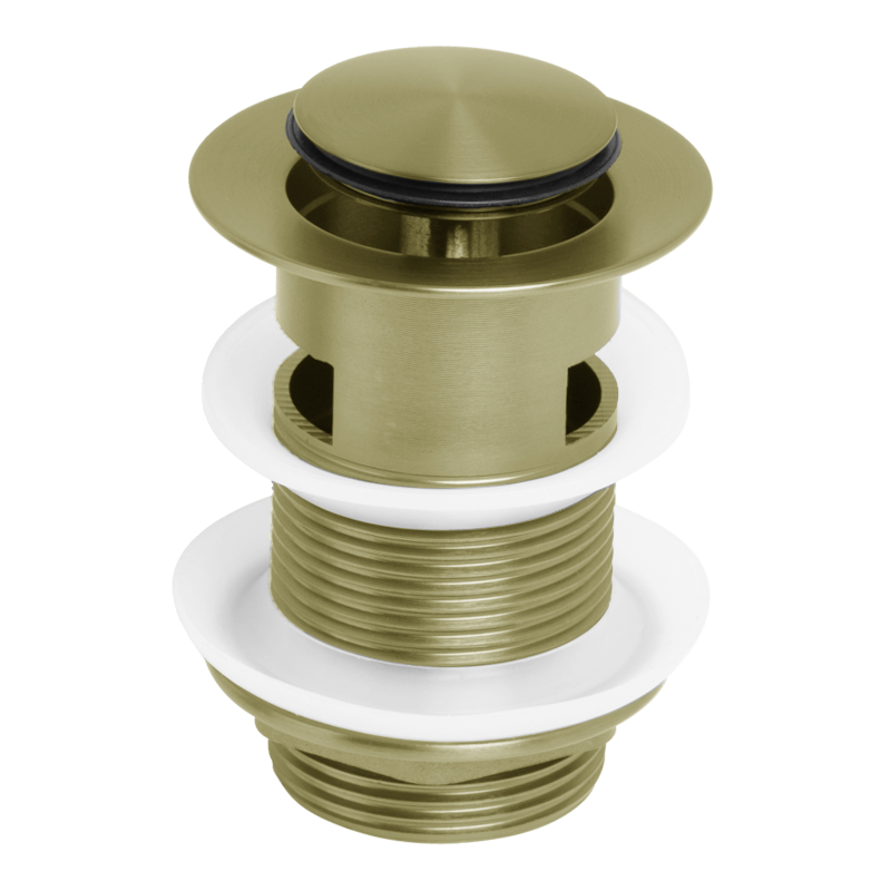 Johnson Suisse Pop-Up Plug & Waste 32mm with Overflow - Brushed Brass