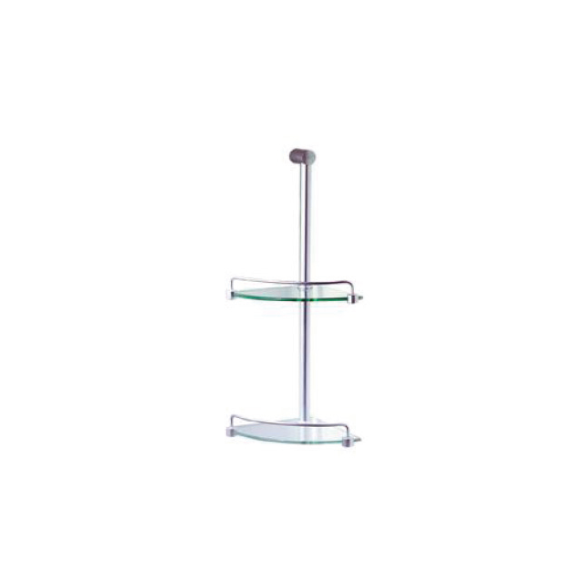 Johnson Suisse Flinders Shower Tidy Chrome/Glass - 525mm 2-Tier